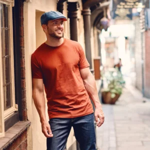 Cotton Hudson 6 Panel Flat Cap In SkySage