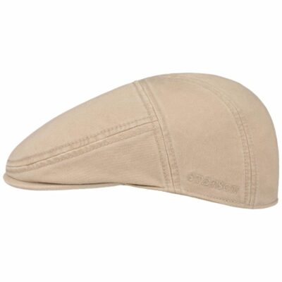 Cotton Ivy Flat Cap In Beige