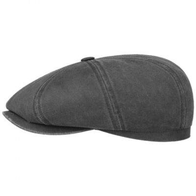 Cotton Newsboy Cap in Grey