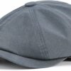 Cotton Vintage Newsboy Cap - Grey