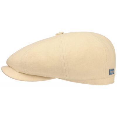 Cream CottonLinen Newsboy Cap