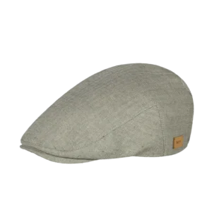 Drivers Linen Flat Cap - Army Green