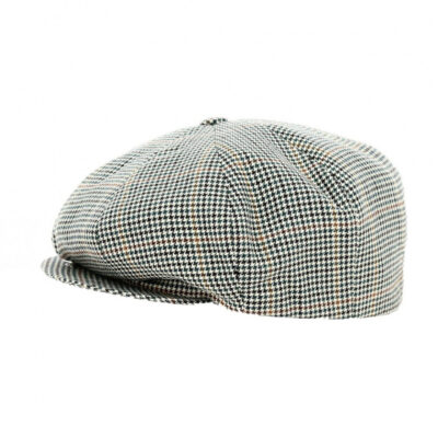 Grey Houndstooth Newsboy Cap