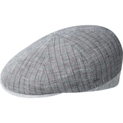 Grey Linen Flat Cap