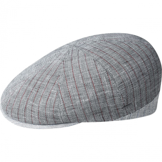 Grey Linen Flat Cap