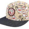 Kids Lucky Cat Linen Black Baseball