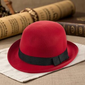 Lightweight Derby Bowler Hat - Red