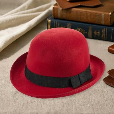 Lightweight Derby Bowler Hat - Red