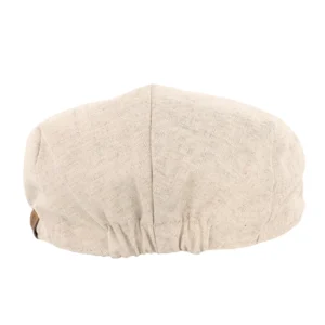 Linen Blend Flat Cap In Natural