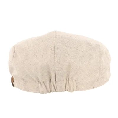 Linen Blend Flat Cap In Natural