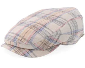 Linen Check Multicolored Flat Cap