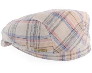 Linen Check Multicolored Flat Cap
