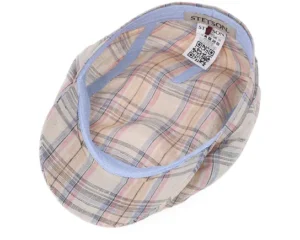 Linen Check Multicolored Flat Cap