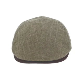 Linen Fleck Flat Cap in Taupe
