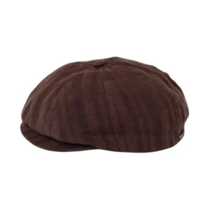 Louis Linen Newsboy Cap - Dark Brown