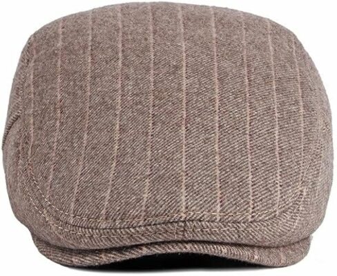 Men Cotton Striped Flat Cap