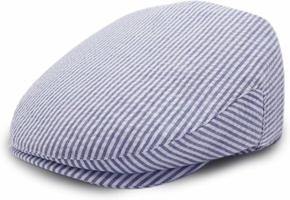 Men’s Cotton Seersucker Ivy Flat Cap