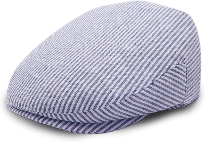 Men’s Cotton Seersucker Ivy Flat Cap