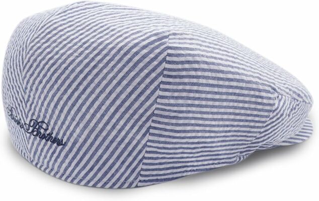 Men’s Cotton Seersucker Ivy Flat Cap