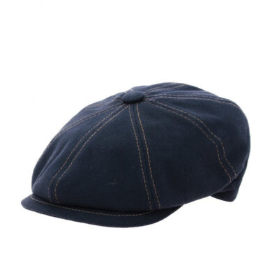Navy Cotton Hatteras Flat Cap
