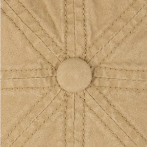 Organic Cotton Flat Cap In Dark Beige