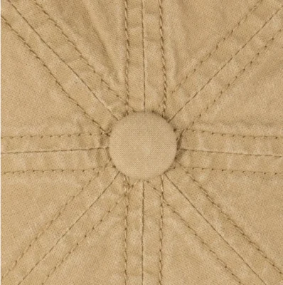 Organic Cotton Flat Cap In Dark Beige
