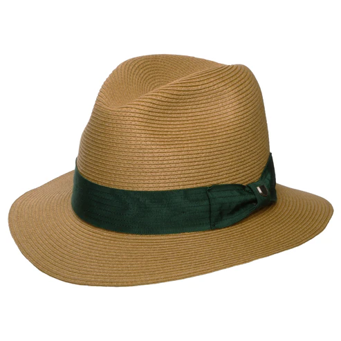 Roma Packable Toyo Straw Fedora Hat - Dark Tan-Forest