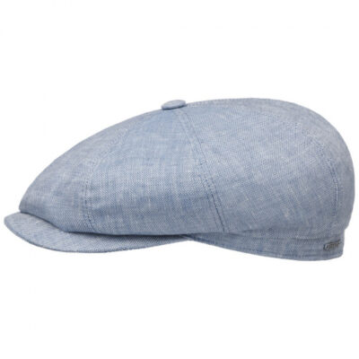 Sky Blue Linen Newsboy Cap