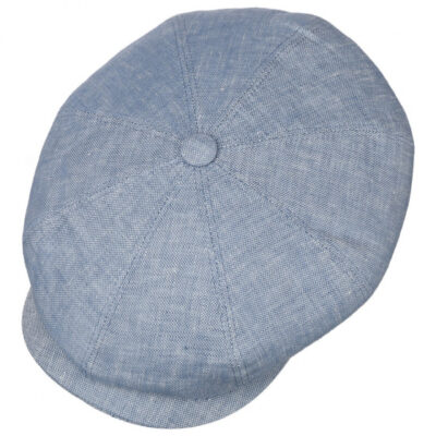 Sky Blue Linen Newsboy Cap