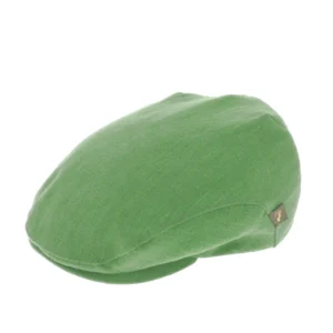Weavers Trinity Linen Flat Cap In Green