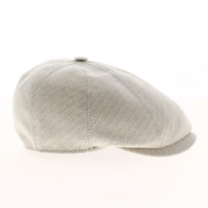 White Ecru Cotton Newsboy Cap