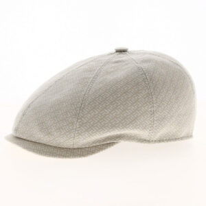 White Ecru Cotton Newsboy Cap