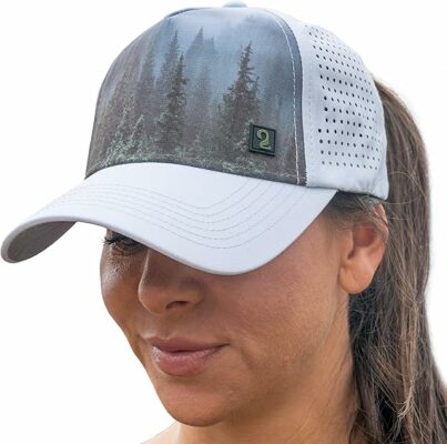 Women Oceans Beach High Ponytail Trucker Cap