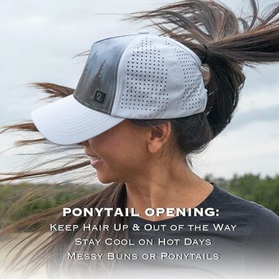 Women Oceans Beach High Ponytail Trucker Cap