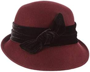 Women's Felt Cloche with Velvet Bow