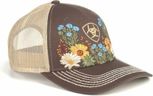 Women's Vintage Flowers Cap Brown