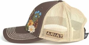 Women's Vintage Flowers Cap Brown
