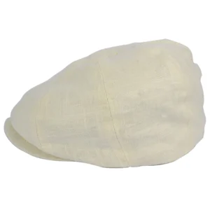 Linen Newsboy Cap - Cream