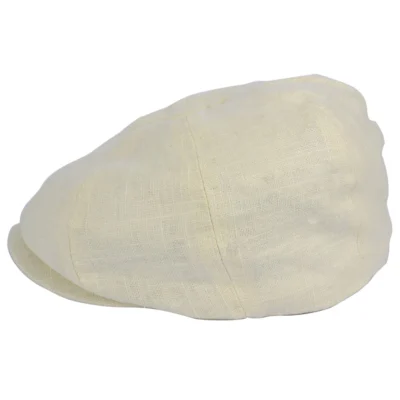 Linen Newsboy Cap - Cream