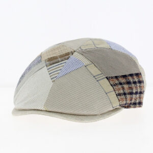 Beige Linen Patchwork Flat Cap