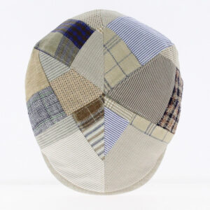Beige Linen Patchwork Flat Cap
