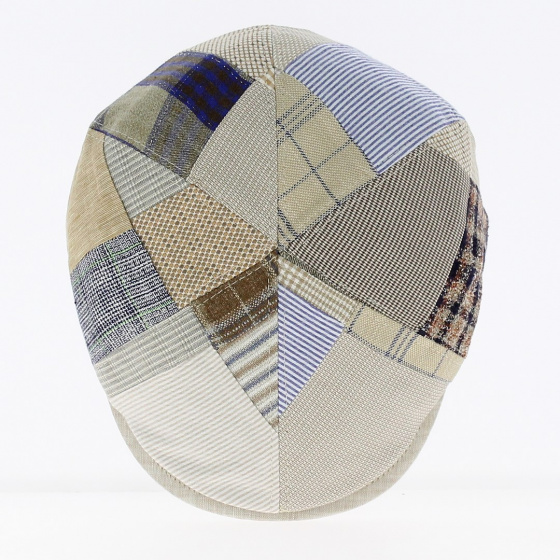 Beige Linen Patchwork Flat Cap