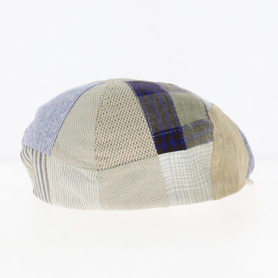 Beige Linen Patchwork Flat Cap
