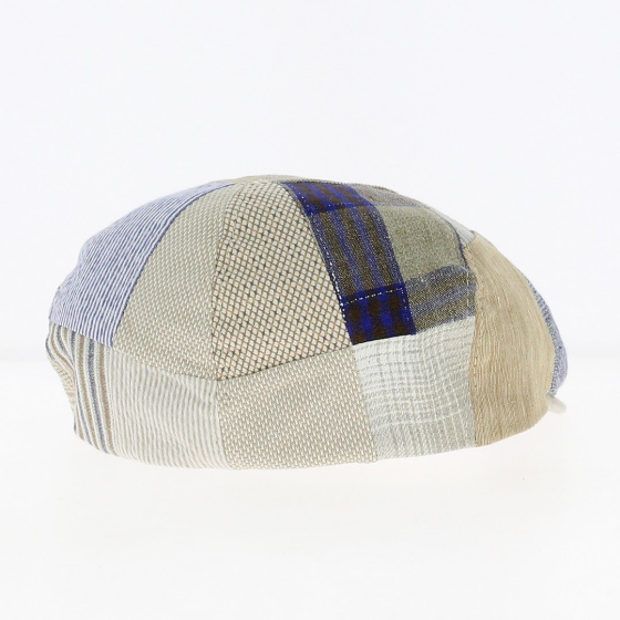 Beige Linen Patchwork Flat Cap