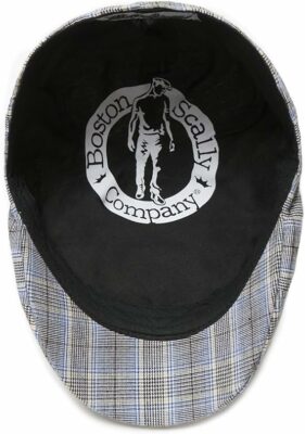 Blue Plaid Cotton Flat Cap