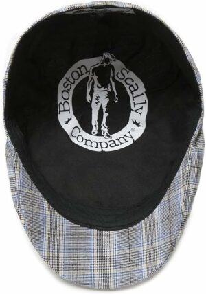 Blue Plaid Cotton Flat Cap