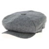 Blue Silk Herringbone Newsboy Cap
