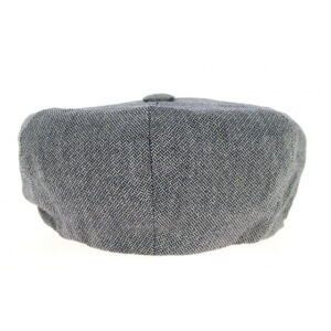 Blue Silk Herringbone Newsboy Cap
