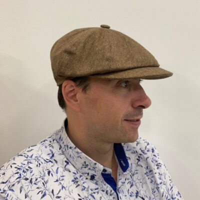 Brown Silk Newsboy Cap