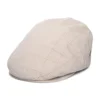 Check Lightweight Flat Cap - Tan